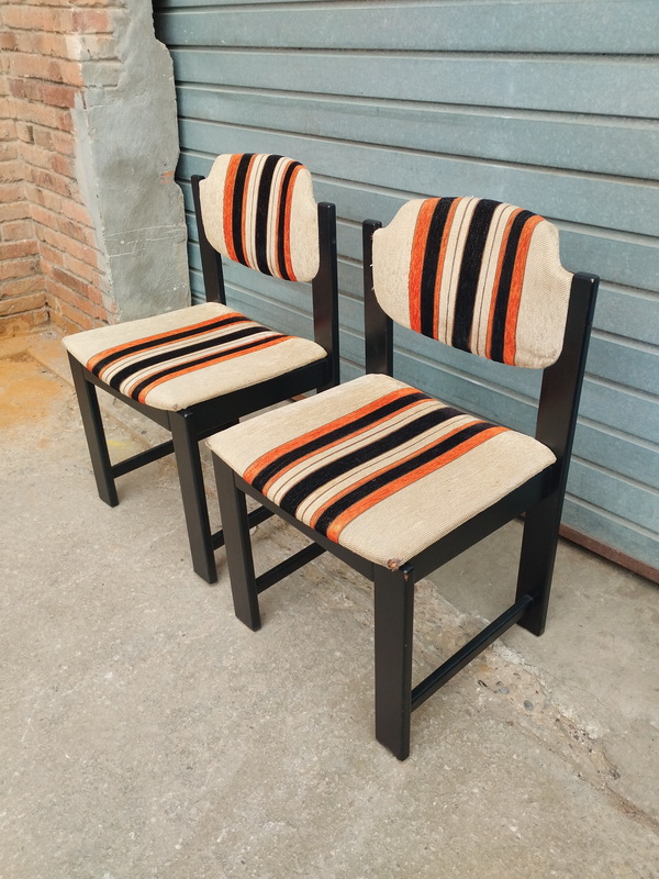 silla comedor madera tela 47-84x48x46 2u